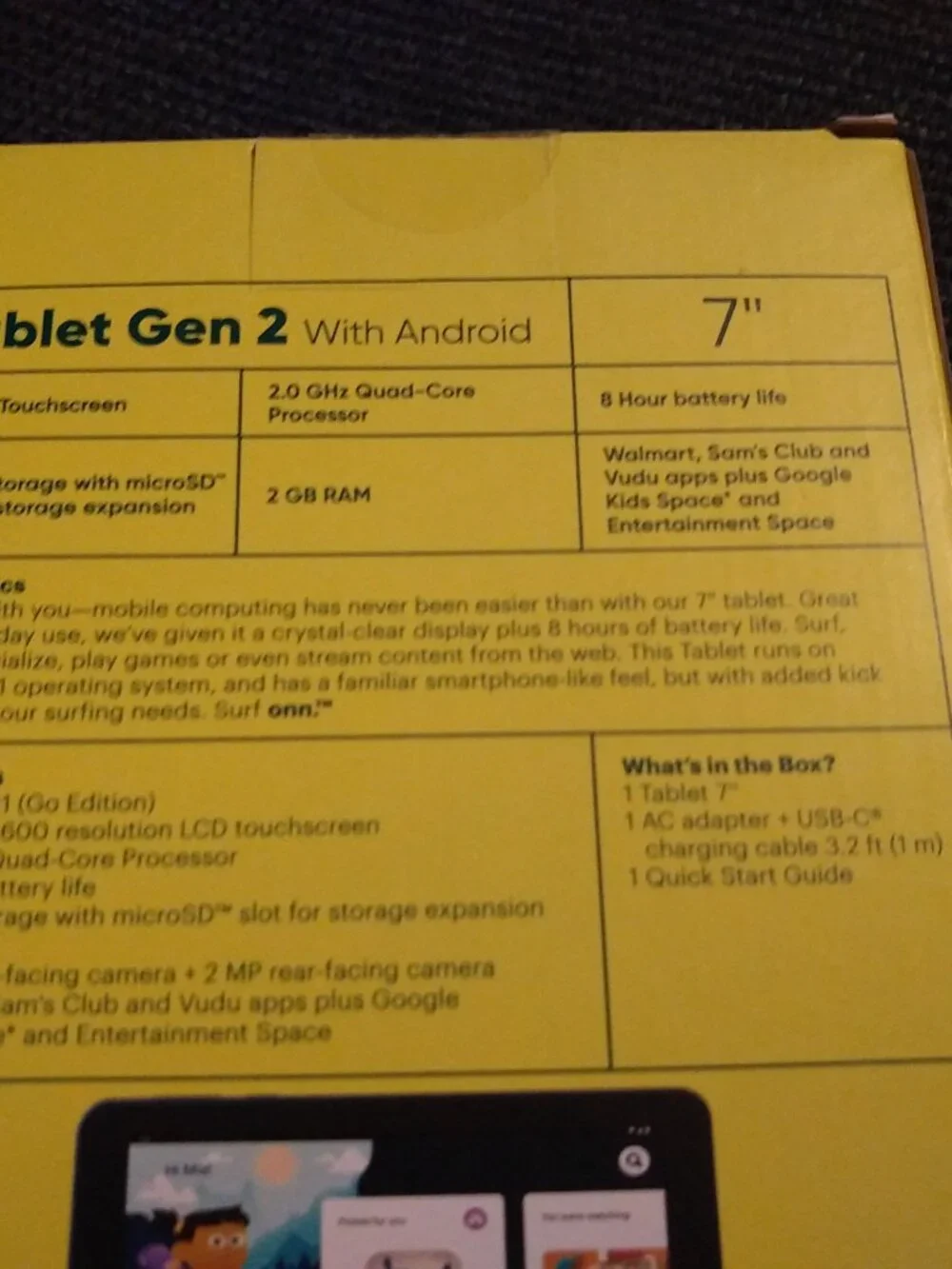 ONN 7 Tablet with accessories